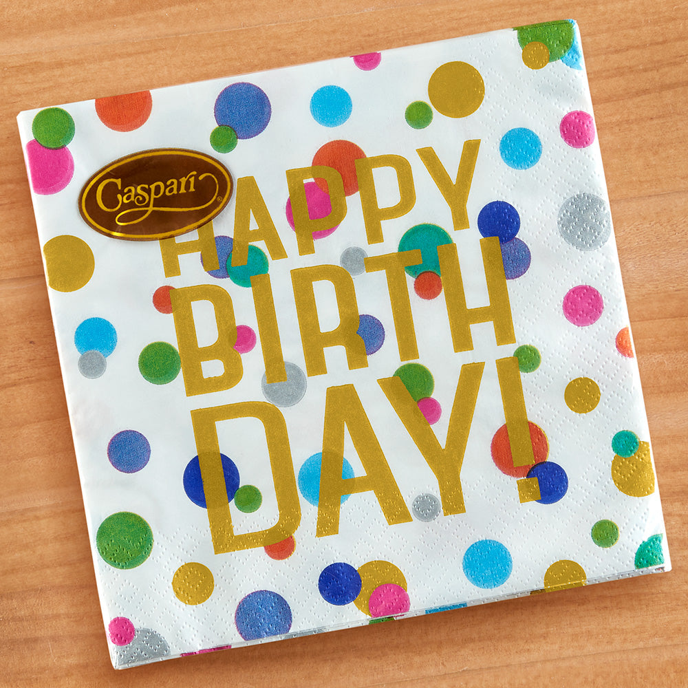 Caspari Paper Napkins, Happy Birthday Confetti