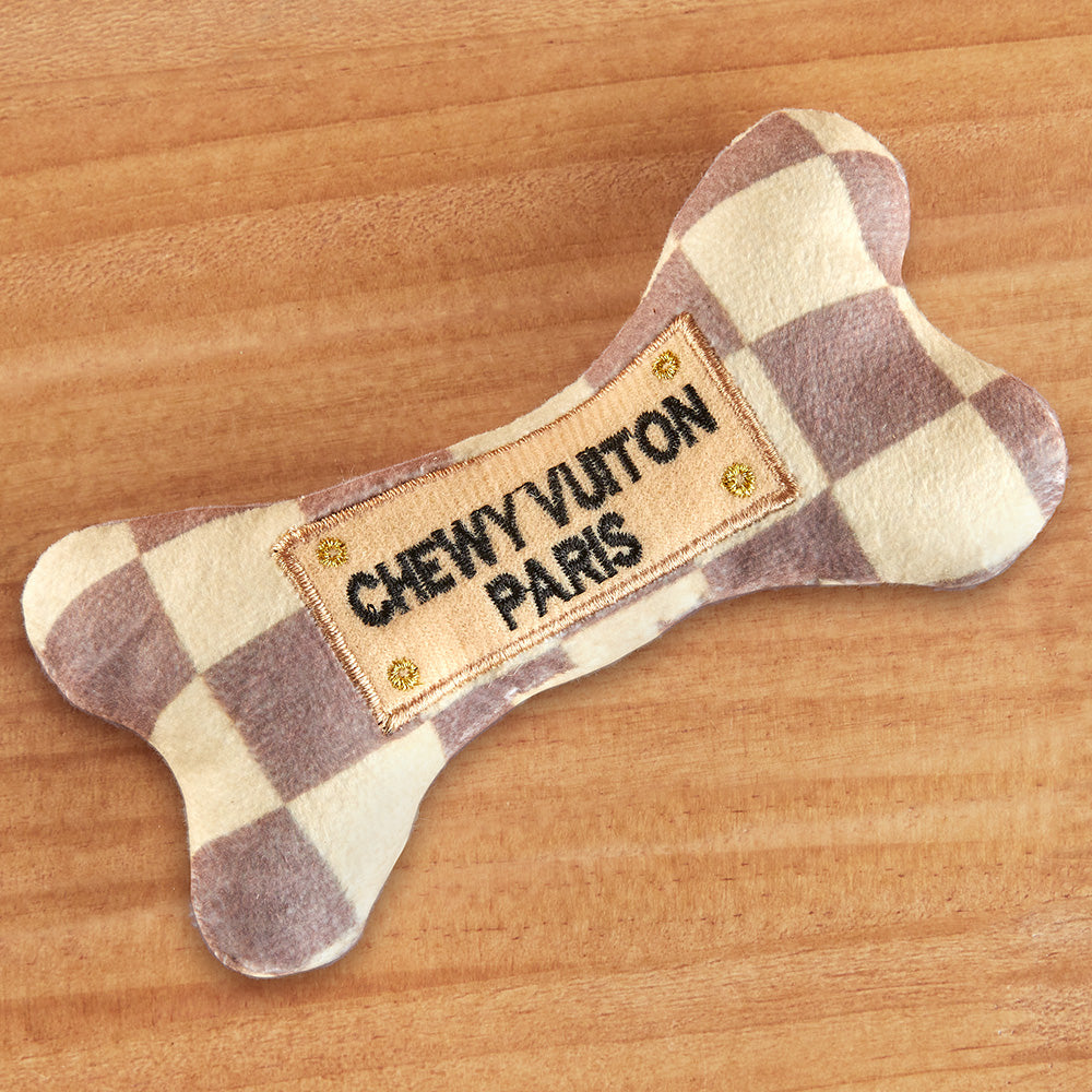 Chewy Vuiton Checkered Bone Dog Toy