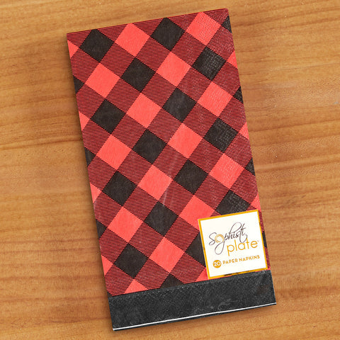 Sophistiplate Guest Towels, Red Buffalo Check