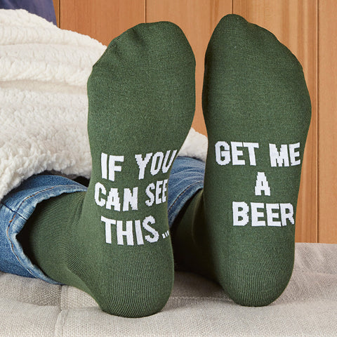 Men's Crew Socks, Get Me A Beer