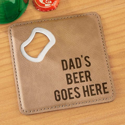 "Dad's Beer" Bottle Opener Coaster