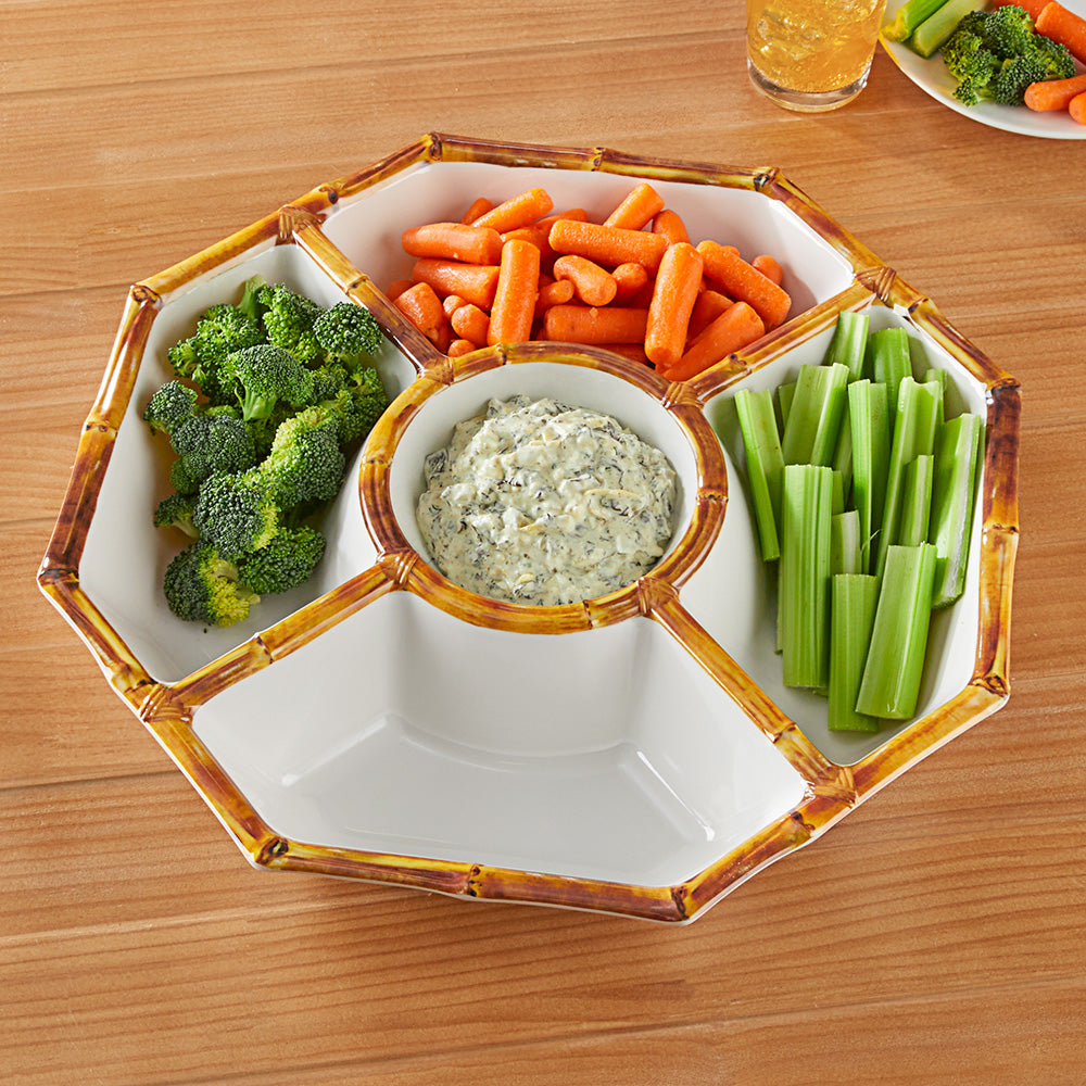 Bamboo Touch Melamine Chip and Dip Bowl