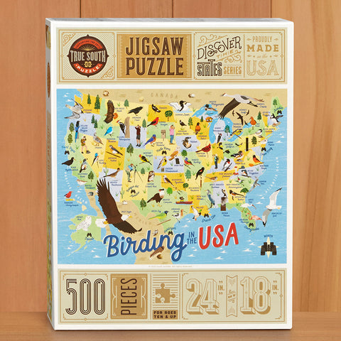 500 Piece Jigsaw Puzzle, "Birding in the USA" by Scott Schiller