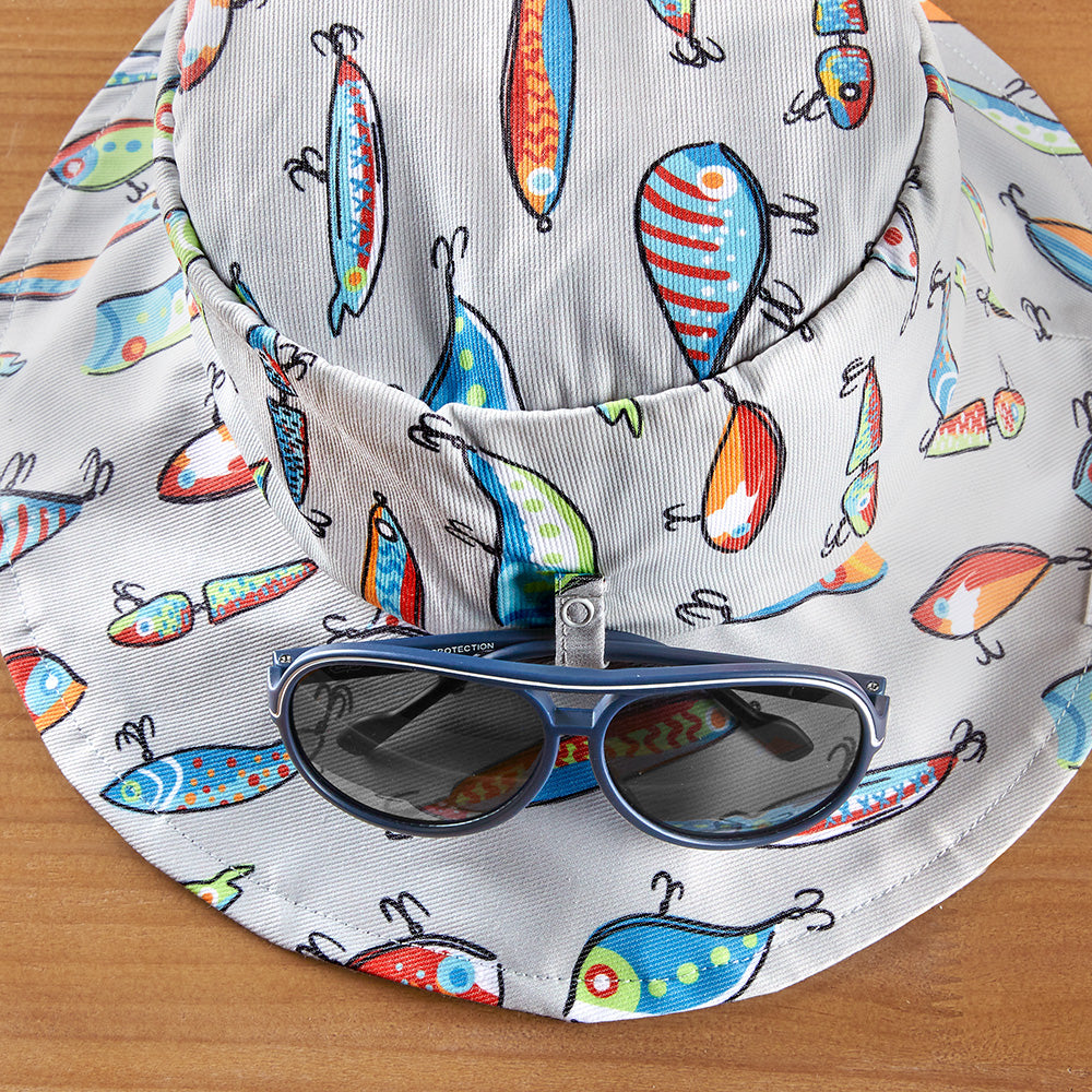 Mud Pie Toddler Sun Hat & Sunglasses Set