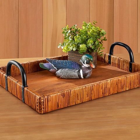 Rattan Ottoman Tray