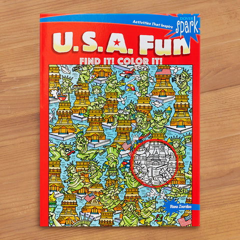 "U.S.A. Fun" Find It Coloring Book by Diana Zourelias