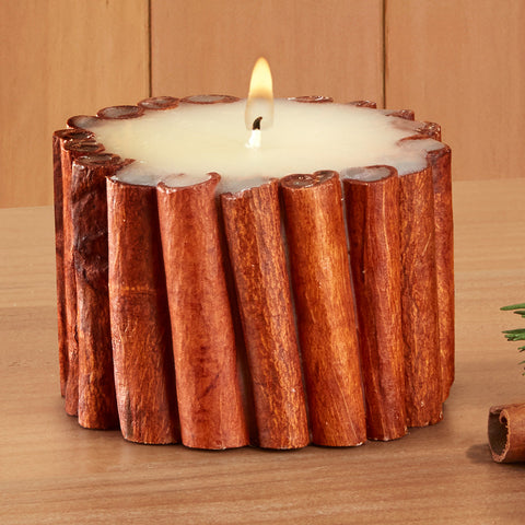 Cinnamon Stick-Scented Pillar Candles