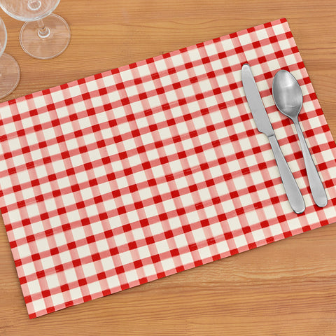 Hester & Cook Paper Placemats, Red Painted Check