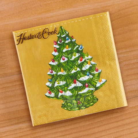 Hester & Cook Paper Napkins, Vintage Christmas Tree