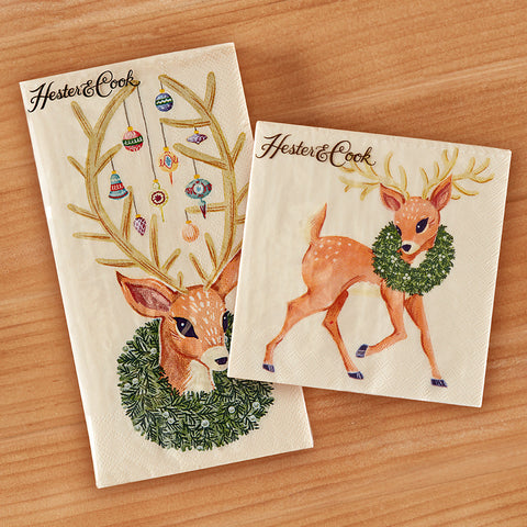 Hester & Cook Paper Napkins, Reindeer