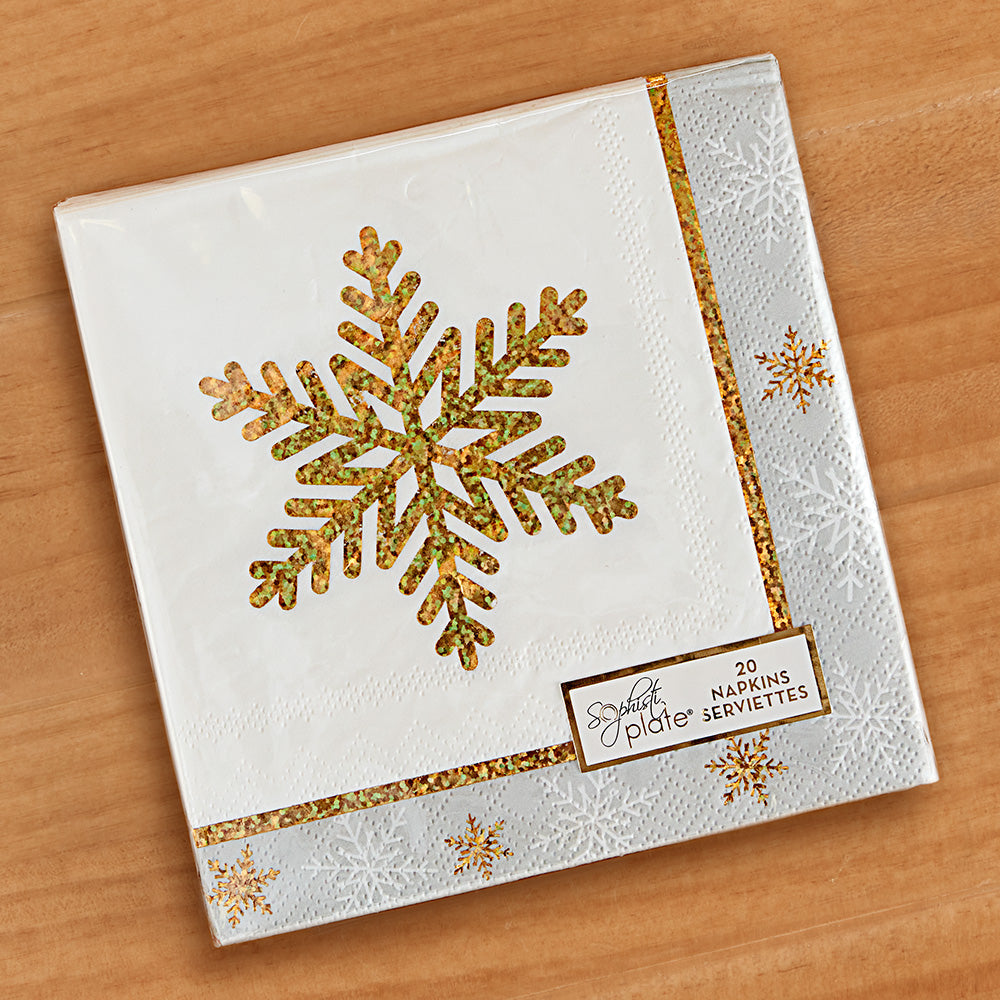Sophistiplate Paper Napkins & Guest Towels, Winter Frost