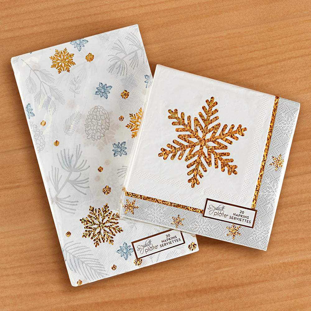 Sophistiplate Paper Napkins & Guest Towels, Winter Frost