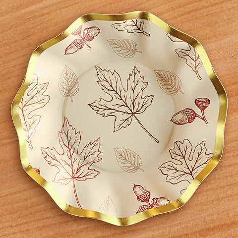 Sophistiplate Wavy Paper Plates & Bowls, Harvest Garden