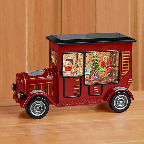 LED Snow Globe Truck with Santa