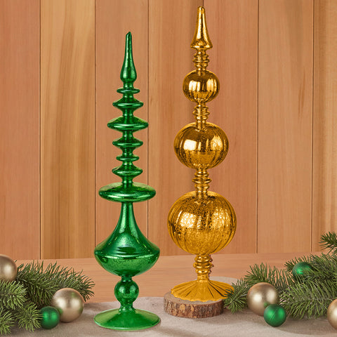 Vintage Glass Holiday Finials
