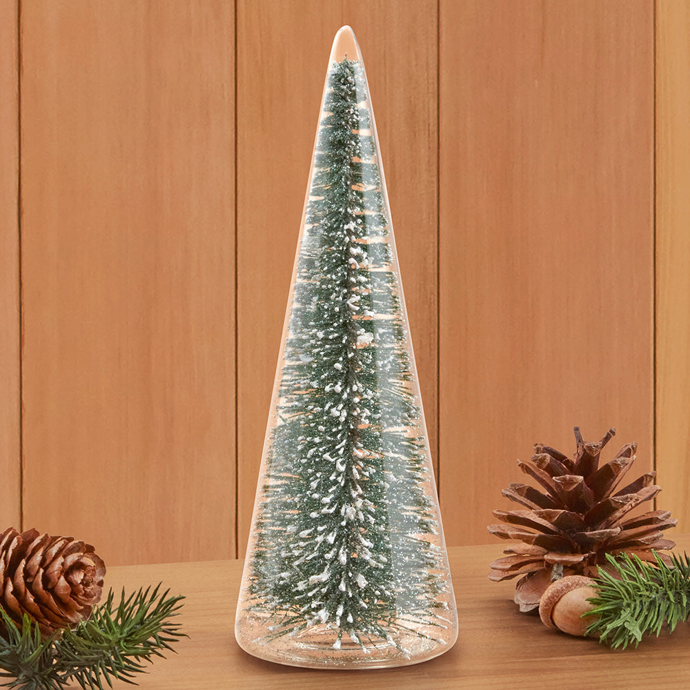 Bottle Brush Christmas Tree in Glass