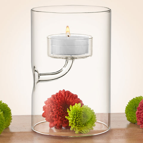 Floating Flame Glass Tealight Candleholders