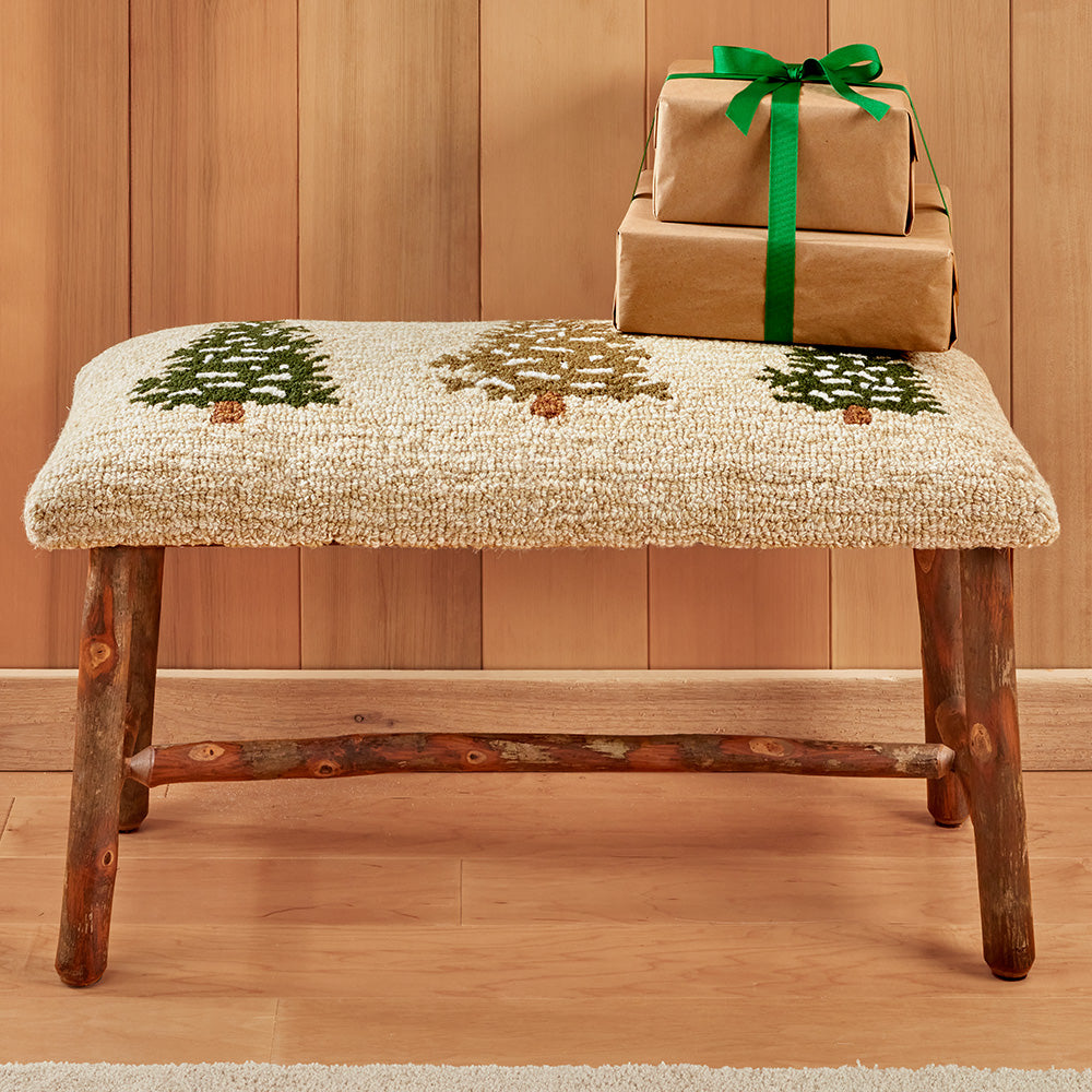 Chandler 4 Corners 32" Hickory Bench, Frosted Trees