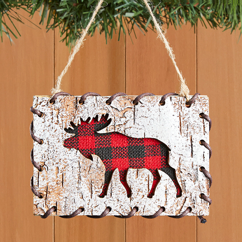 Buffalo Plaid Cutout Ornament – 5" x 3.5"