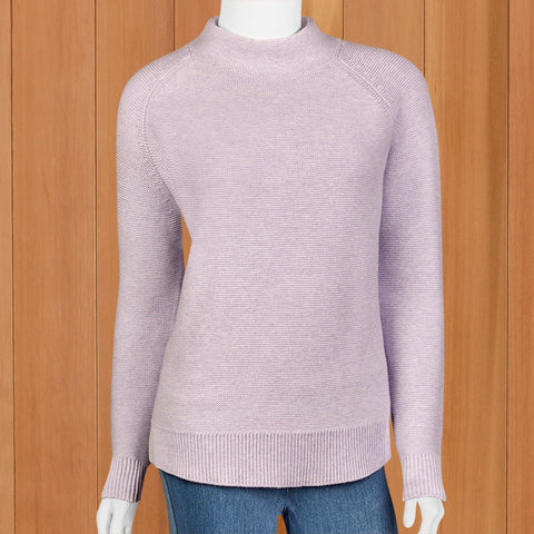 Kinross Cashmere Women's Textured Mock Neck Sweater