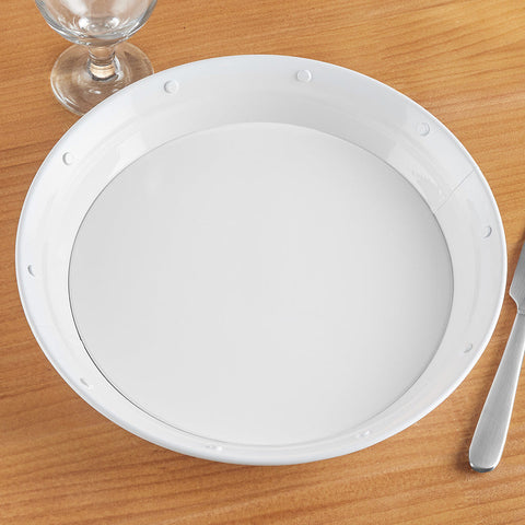 Plate & Pattern White Metal Plates, Set of 4