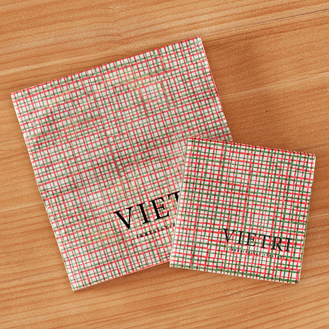 Vietri Papersoft Napkins, Green and Red Weave