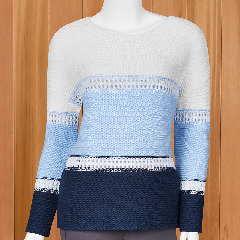 Kinross Cashmere Women's Colorblock Boatneck Sweater