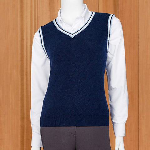 Kinross Cashmere Women's Stripe Trim Vest