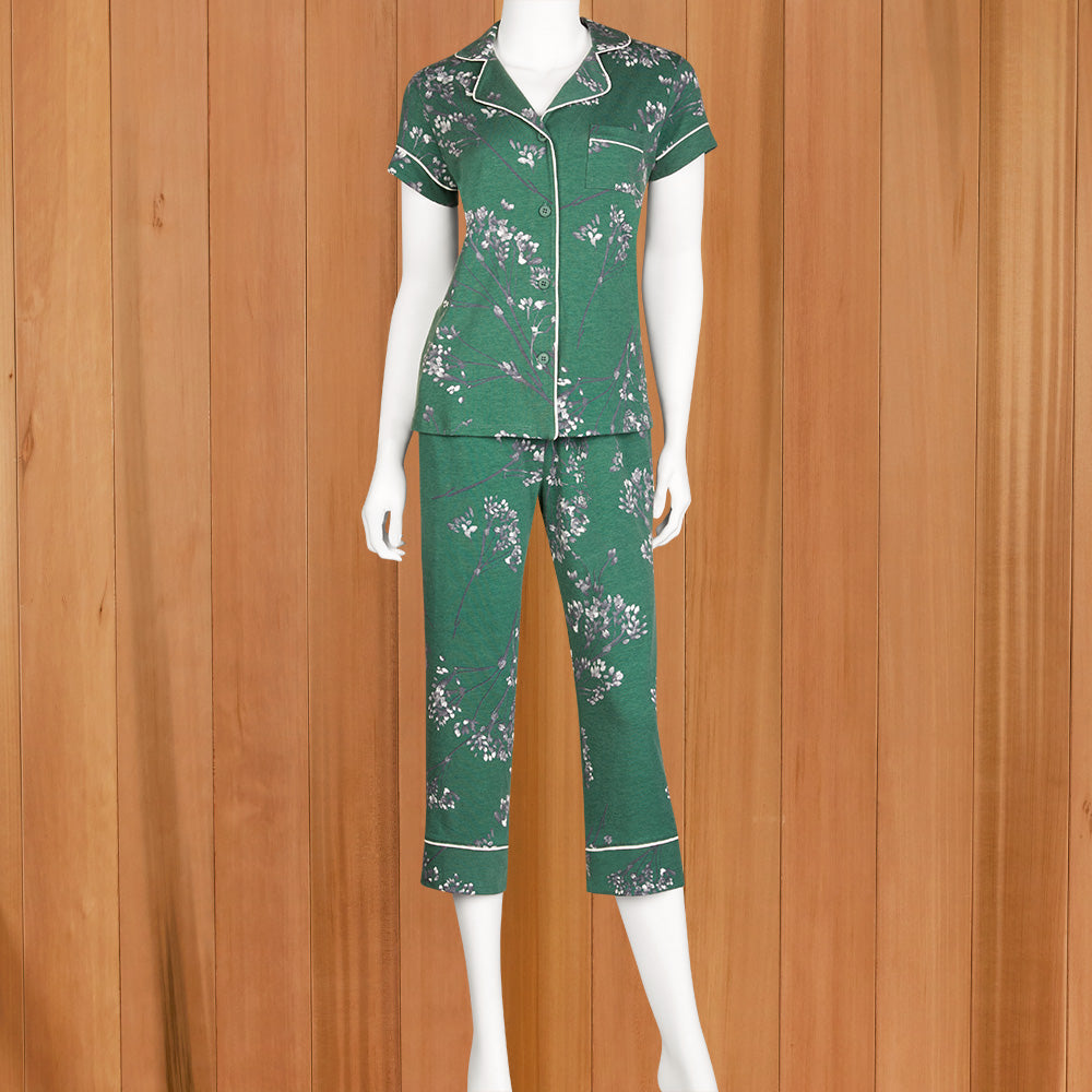 The Cat's Pajamas Women's Pima Knit Capri Pajama Set, Willow
