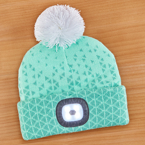 Kid's Rechargeable LED Beanie, Hide & Seek Collection, Peppermint