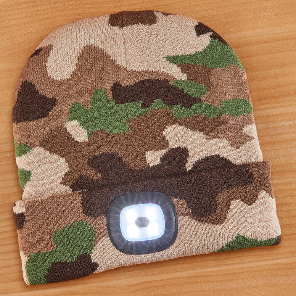 Adult's Rechargeable LED Beanie, Explorer's Collection, Woodland
