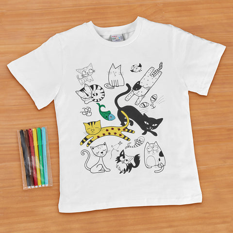 Funny Mat Washable Reusable Coloring T-Shirt Set