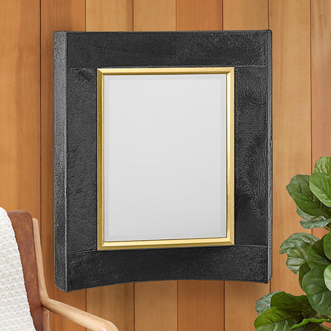 Leather Hide Curved Wall Mirror