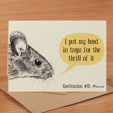 Hester & Cook Greeting Card, Mouse Confession
