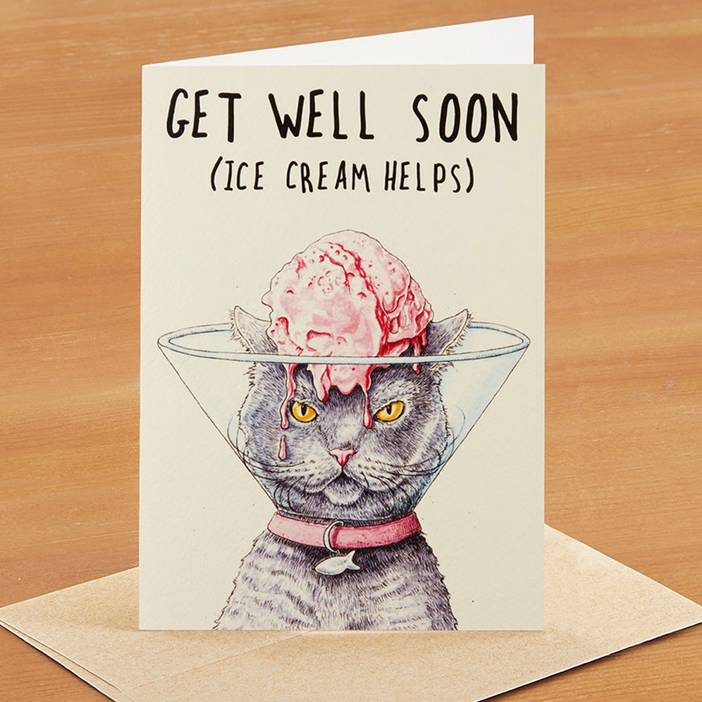 Hester & Cook Greeting Card, Get Well Soon Cat