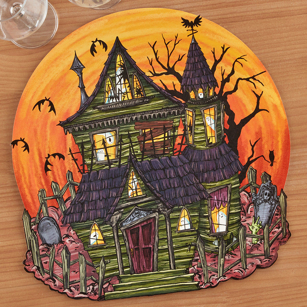 Hester & Cook Paper Placemats, Haunted House