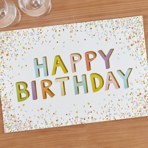 Hester & Cook Paper Placemats, Happy Birthday Sprinkles