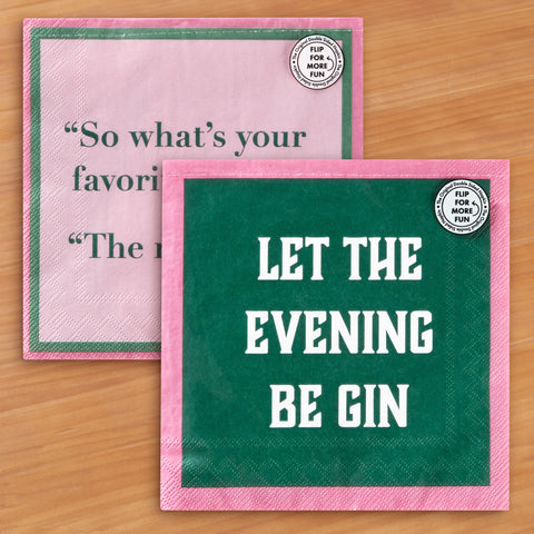 Drinks on Me Cocktail Napkins, Be Gin