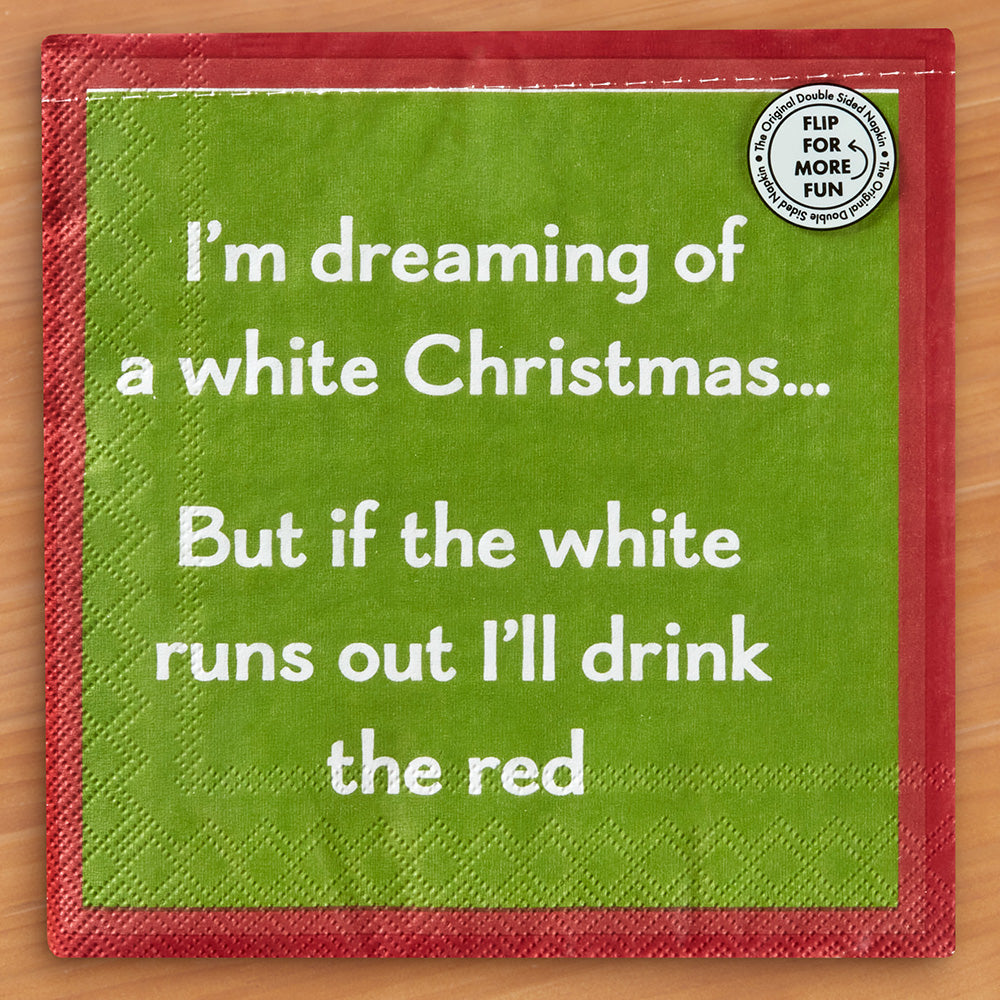 Drinks on Me Cocktail Napkins, White Christmas
