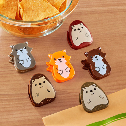 Kikkerland Design Woodland Animal Bag Clips, Pack of 6