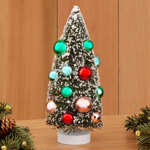 Frosted Bottle Brush Christmas Tree