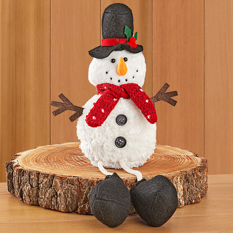 Snowman Sam Decorative Holiday Plush, Shelf Sitter