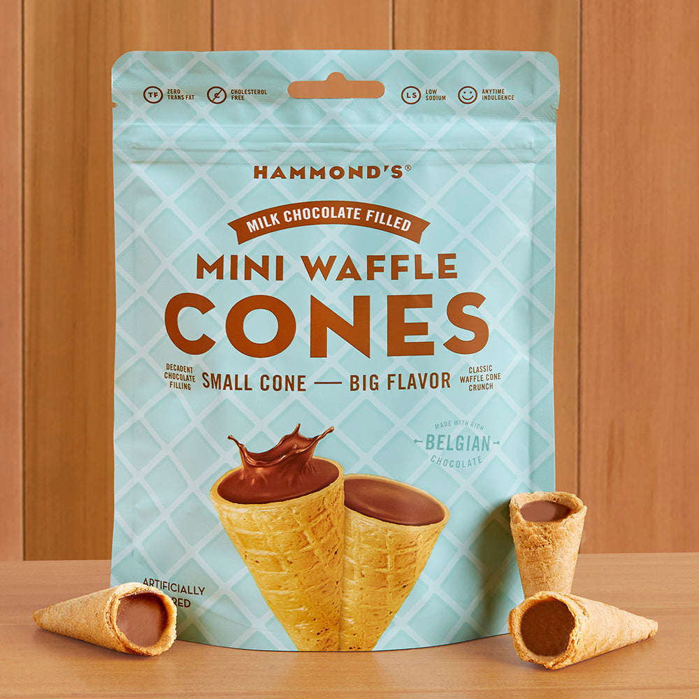 Hammond's Milk Chocolate Filled Mini Waffle Cones