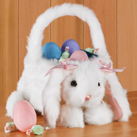 Bearington Plush Easter Basket, Bunny