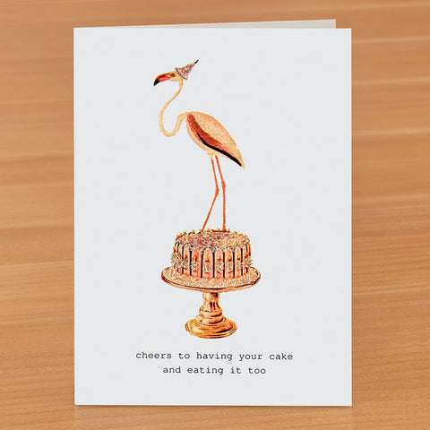 TokyoMilk Birthday Card, Flamingo Cake