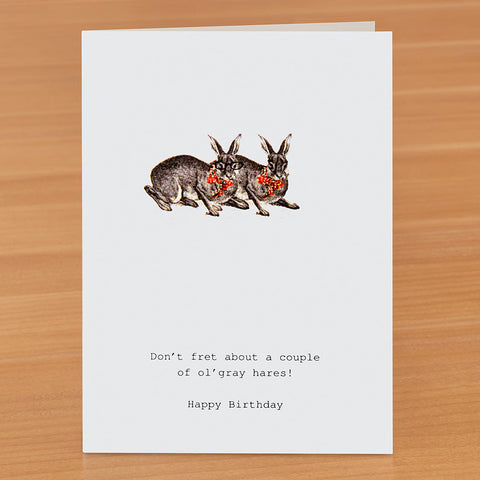 TokyoMilk Birthday Card, Gray Hares