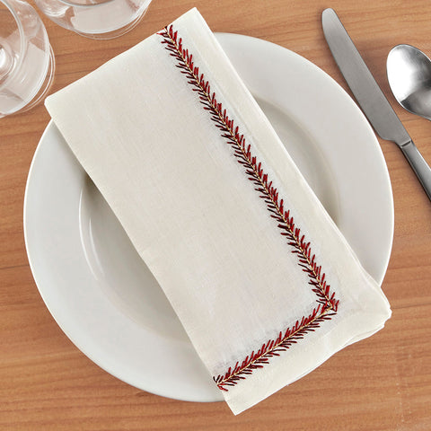 Kim Seybert Jardin Embroidered Linen Dinner Napkins