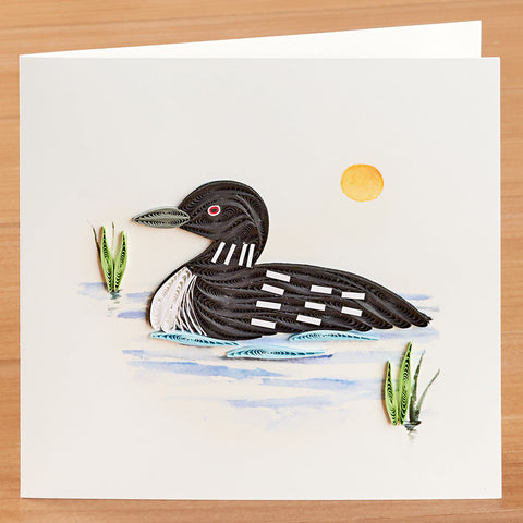 Handmade Quilled Greeting Card, Loon