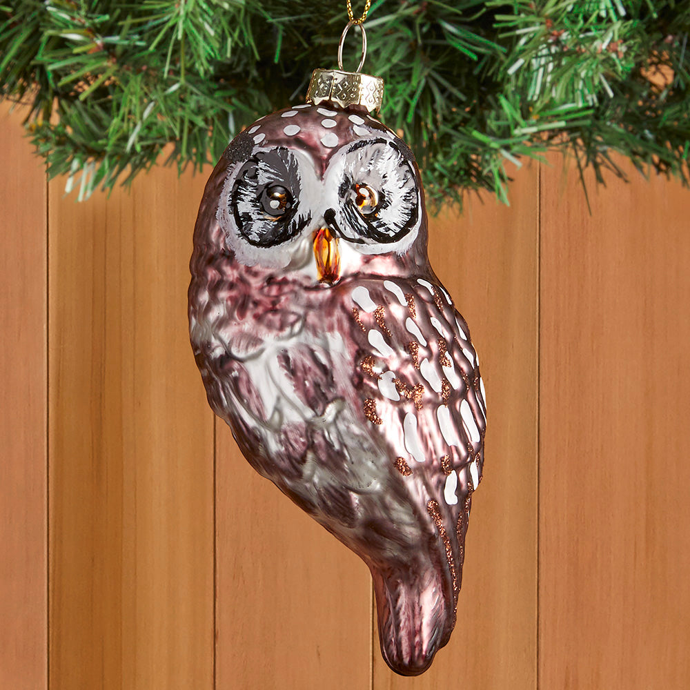 Glass Woodland Owl Ornament