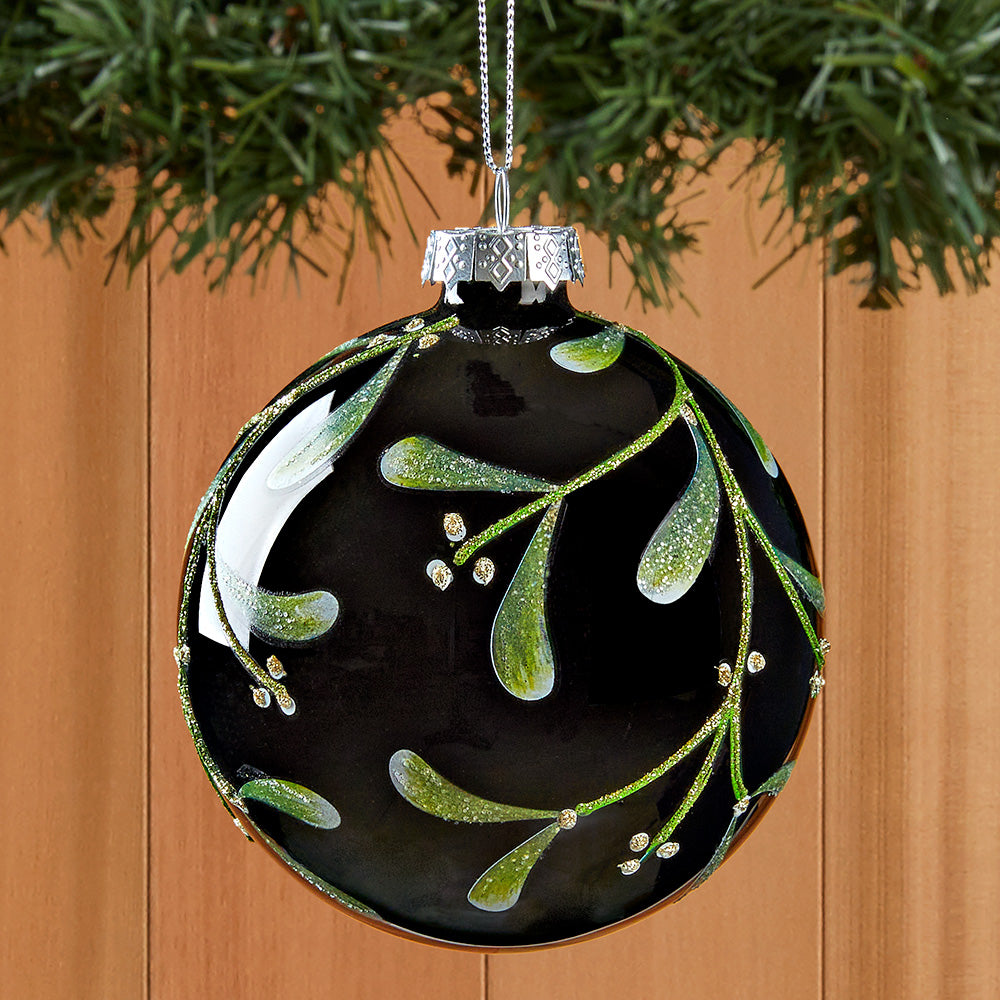 Mistletoe Glass Ball Ornament